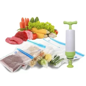 Reusable Food Vacuum Sealed Bag Handheld Sealing Packaging Machine Kitchen Ziplock Packaging Eco Friendly Storage，Without pump